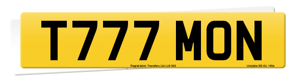 Registration number T777 MON